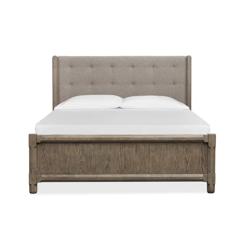 Claremont Smokey Taupe California King Upholstered Panel Bed