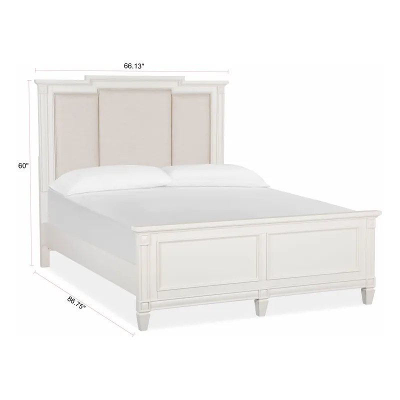 Willowbrook Egg Shell White Queen Panel Upholstered Bed