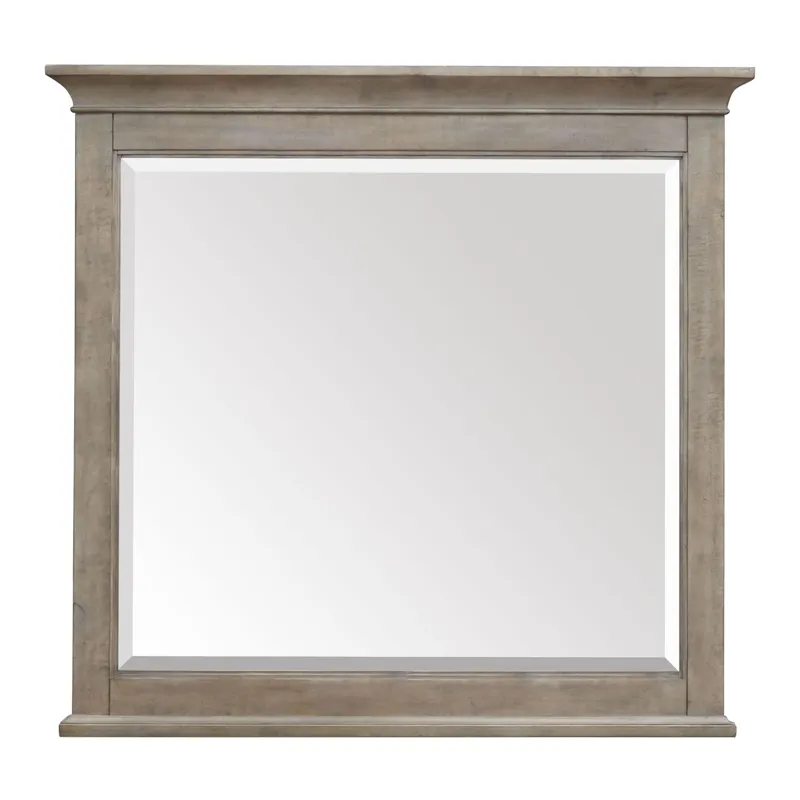 Paxton Place Dovetail Grey Drawer Dresser With Landscape Mirror