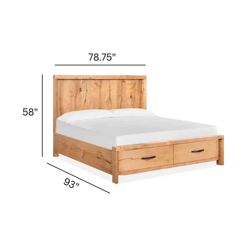 Laramie Honey Wheat California King Panel Storage Bed