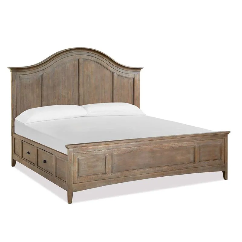 Paxton Place Wood King Panel Bed Storage Rail