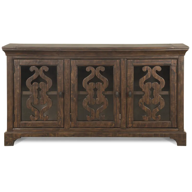 St. Claire Traditional Curio China Cabinet Top in Rustic Pine
