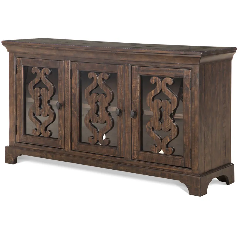 St. Claire Traditional Curio China Cabinet Top in Rustic Pine