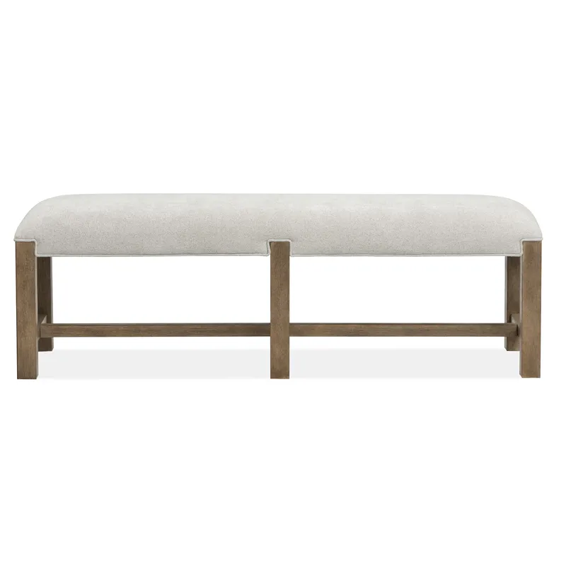 Plum Creek - LT. Brown Bench w/Upholstered Seat
