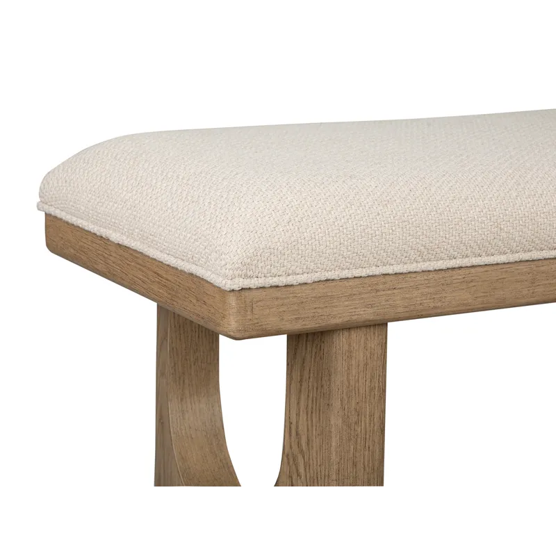 Tristan - LT. Brown Backless Bench w/Upholstered Seat & U-Shaped Legs