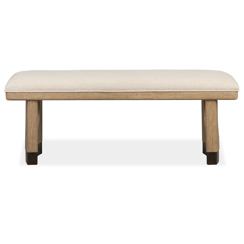 Tristan - LT. Brown Backless Bench w/Upholstered Seat & U-Shaped Legs