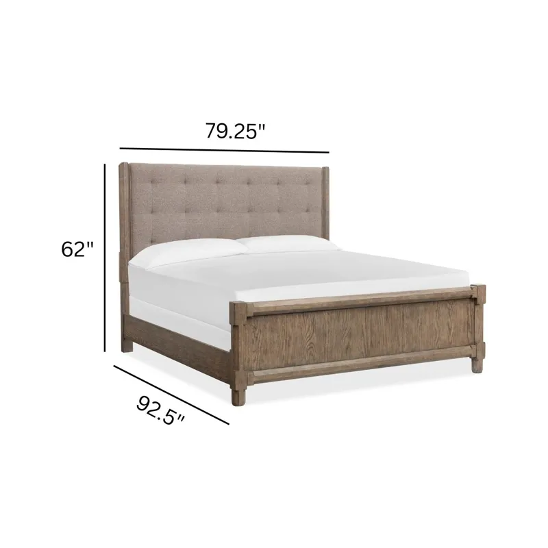 Claremont Smokey Taupe California King Upholstered Panel Bed