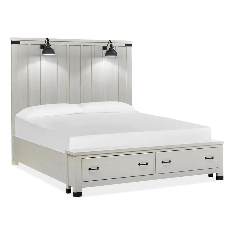 Harper Springs King Panel Bed Storage Footboard