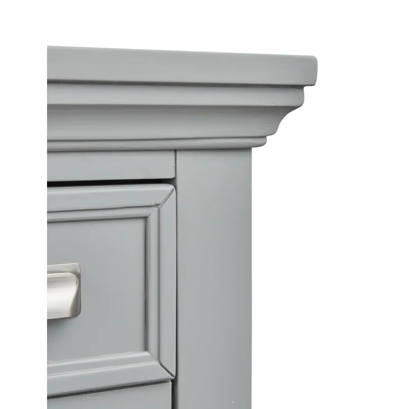 Charleston Harbor Gray Grey Drawer Dresser With Landscape Mirror