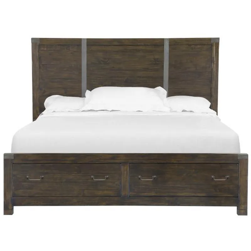 Complete Cal. King Panel Bed with Storage Footboard