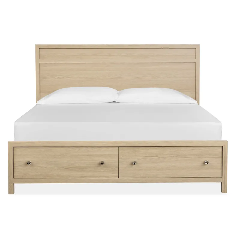 Merrifield Sandstone Beige Queen Panel Storage Bed