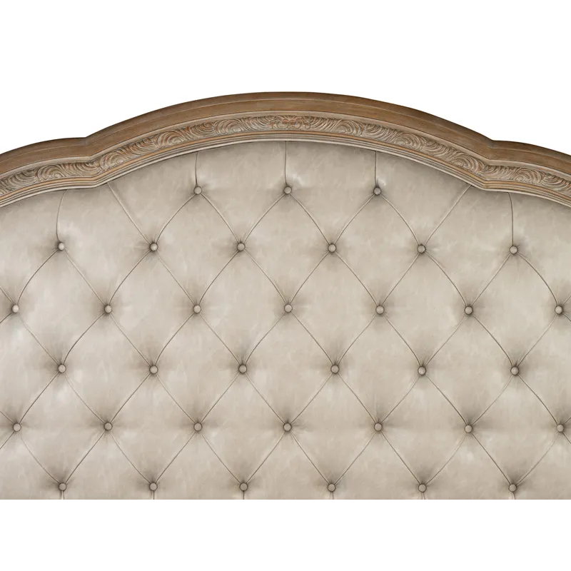 Marisol Fawn Queen Upholstered Sleigh Storage Bed