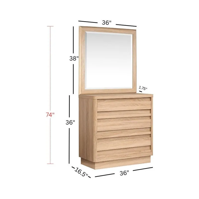 Brentwood Heights Provincial Brown Single Drawer Dresser With Portrait Mirror