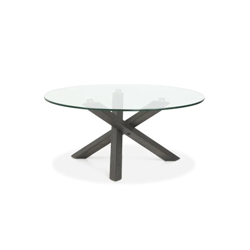 Jax Carbon Shadow And Chrome Round Cocktail Table