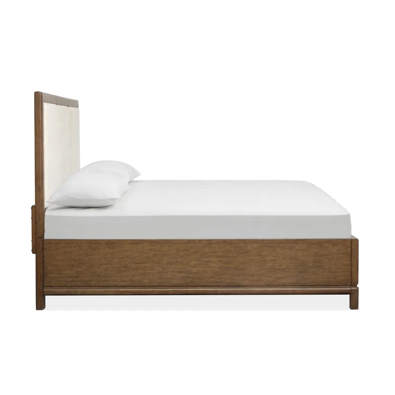 Ridgefield Russet Queen Upholstered Panel Storage Bed