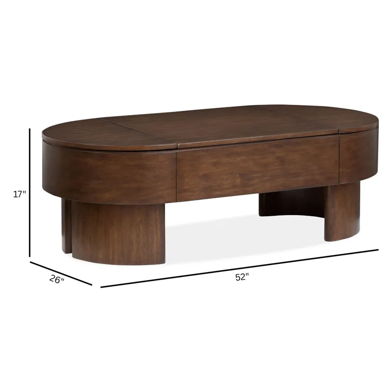 Holloway Toasted Almond Oval Lift Top Cocktail Table