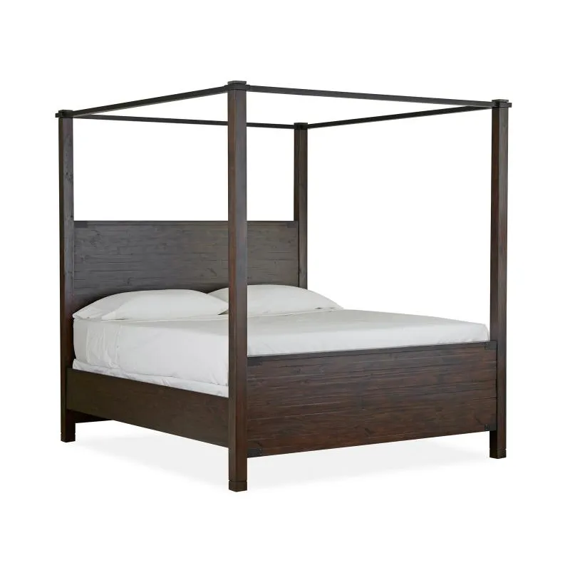 Pine Hill King Poster Bed HB+FB+Short Canopies+Slats