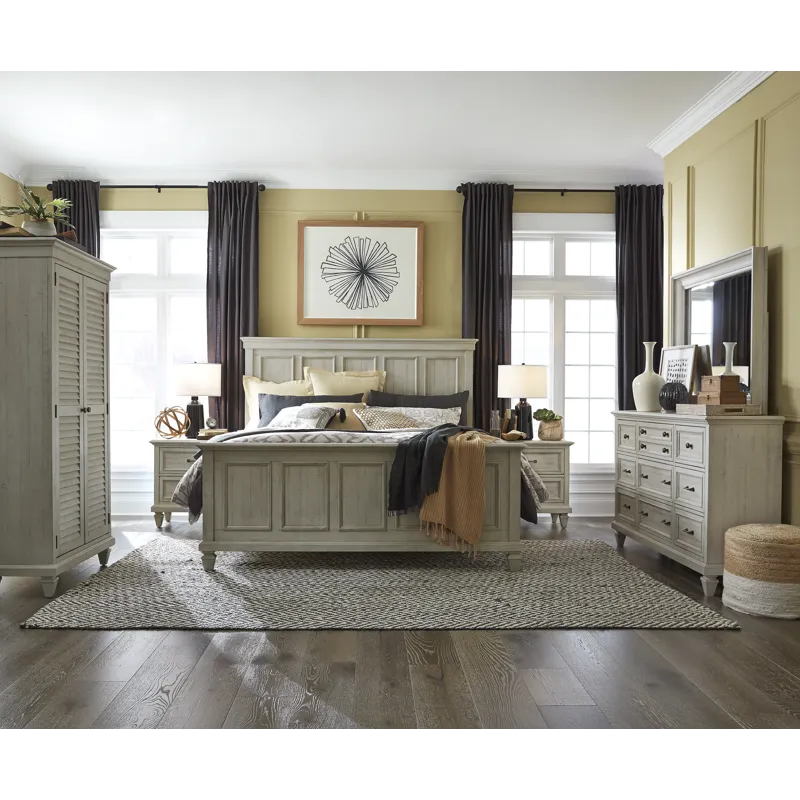 Newport Alabaster California King Panel Bed
