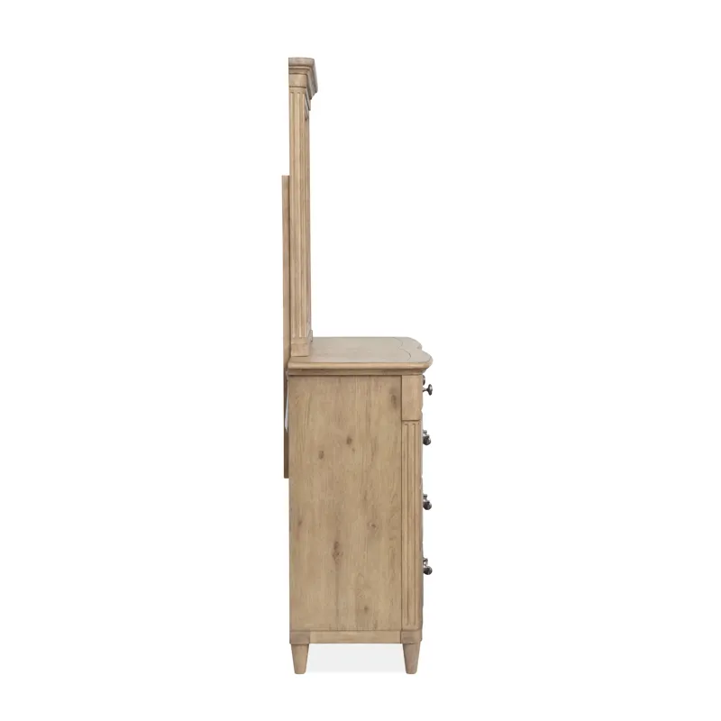 Harmony Heights Belgium Wheat Double Drawer Dresser With Landscape Mirror