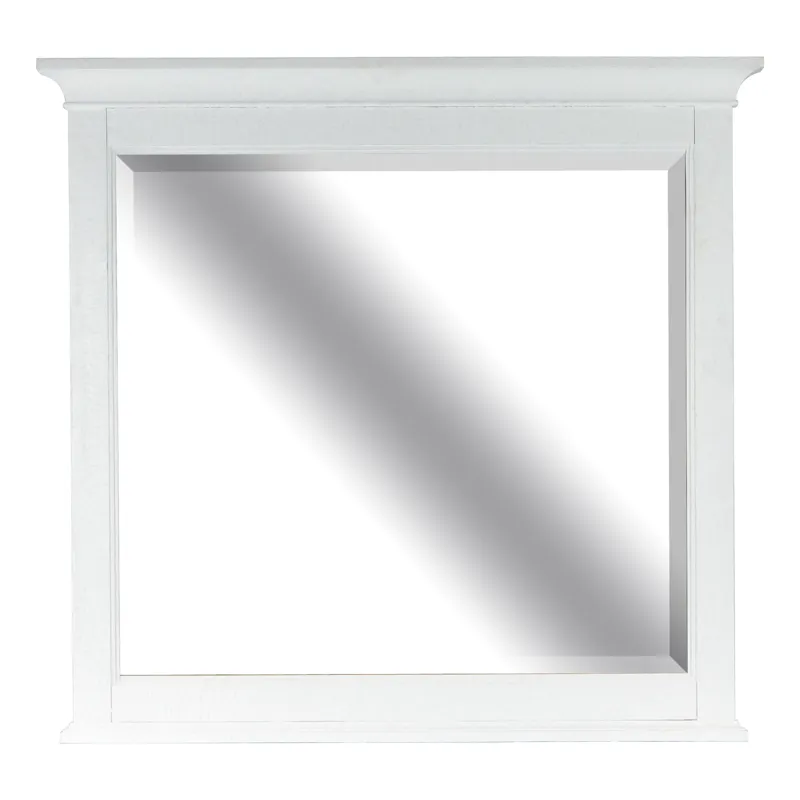 Heron Cove Chalk White And Dovetail Grey Drawer Dresser With Landscape Mirror