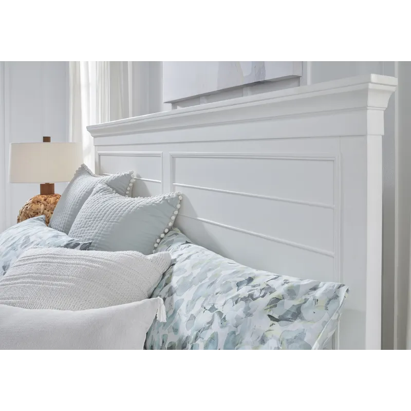 Charleston White Dove California King White Panel Bed