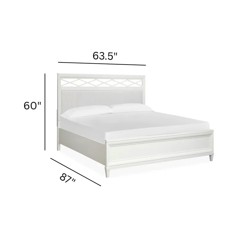 Springhouse Whisper White Queen Upholstered Panel Bed