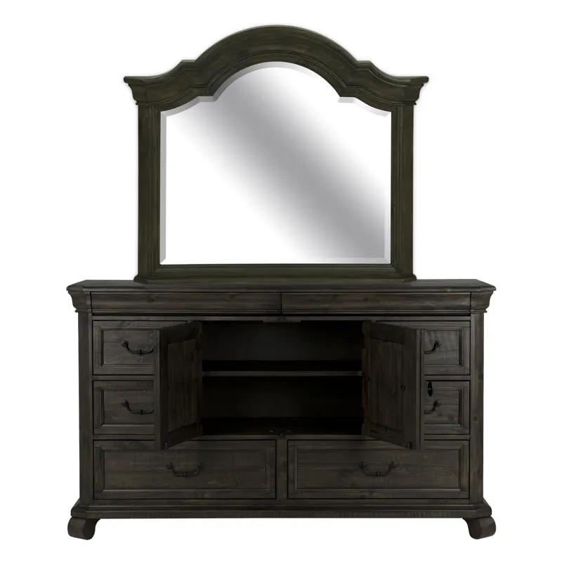 Bellamy Peppercorn Drawer Dresser With Shaped Mirror