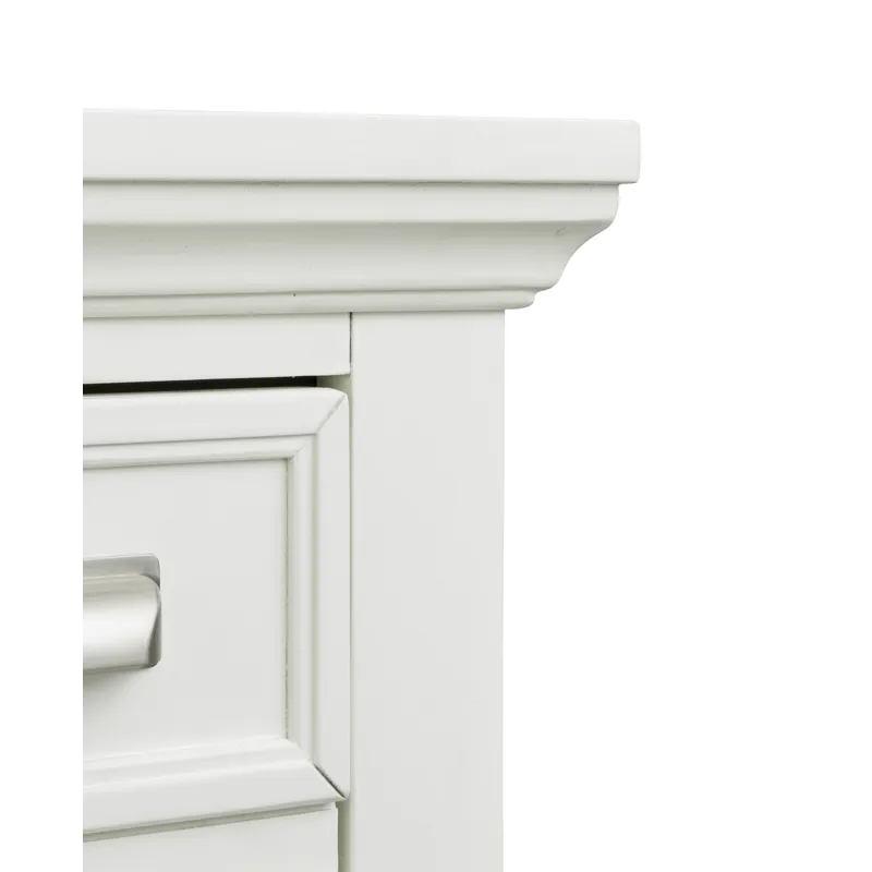 Charleston White Dove And Harbor Gray White Drawer Dresser With Grey Landscape Mirror