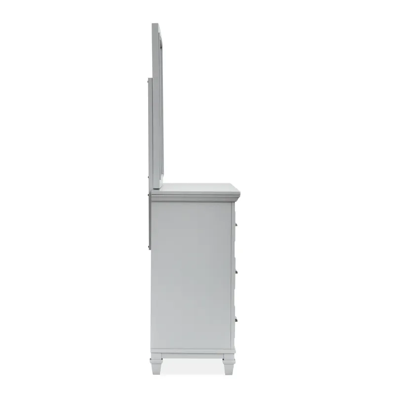 Charleston Harbor Gray Grey Drawer Dresser With Landscape Mirror