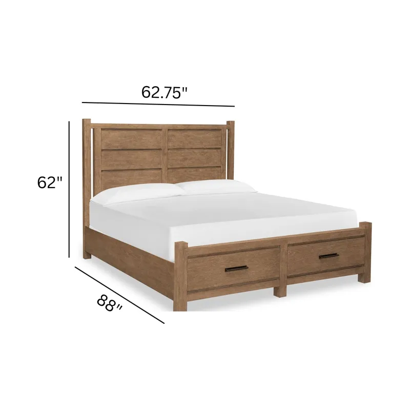 Plum Creek Sierra Brown Queen Panel Storage Bed