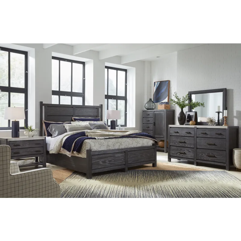 Plum Creek Ravenwood Black California King Panel Bed