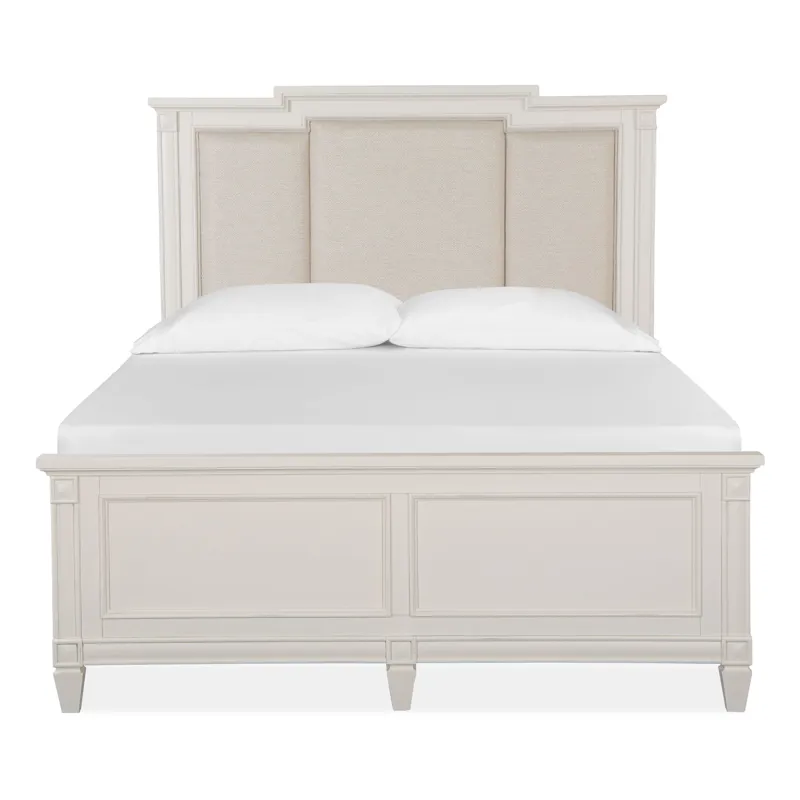 Willowbrook Egg Shell White Queen Panel Upholstered Bed