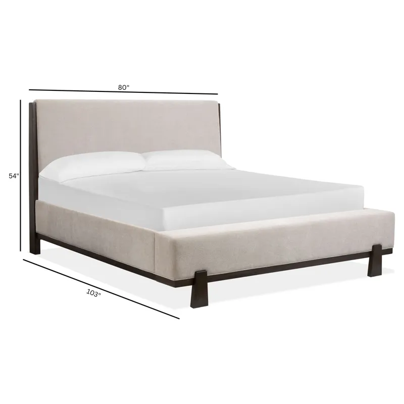 Tauren Coffee Bean Cal.King Upholstered Panel Bed