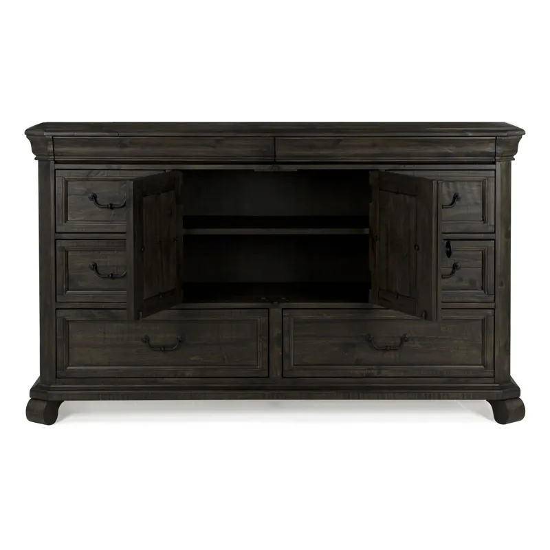 Bellamy Peppercorn Drawer Dresser With Shaped Mirror