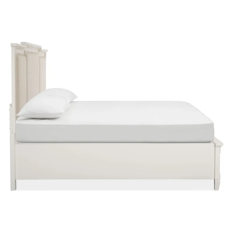 Willowbrook Egg Shell White California King Panel Upholstered Storage Bed
