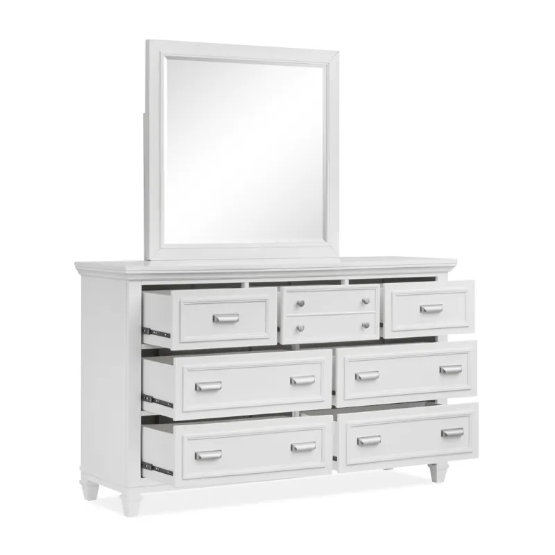 Charleston White Dove White Drawer Dresser With Landscape Mirror