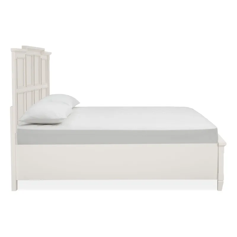 Willowbrook Egg Shell White Queen Panel Storage Bed