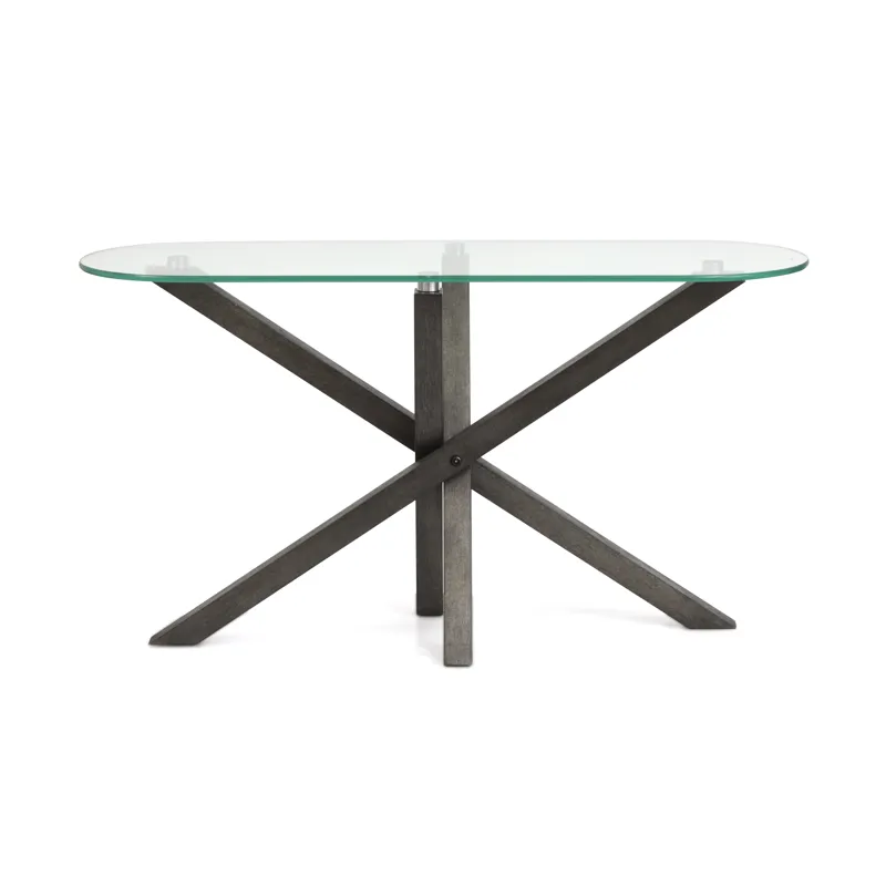 Jax Carbon Shadow And Chrome Oval Sofa Table