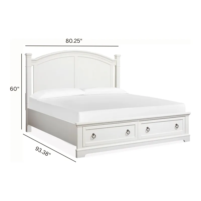 Kingston Whisper White And Cerused Nutmeg California King Panel Storage Bed