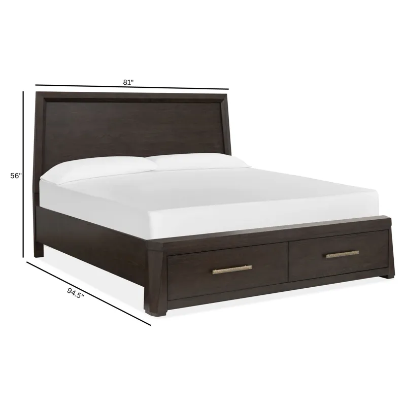 Tauren Coffee Bean Cal.King Panel Storage Bed
