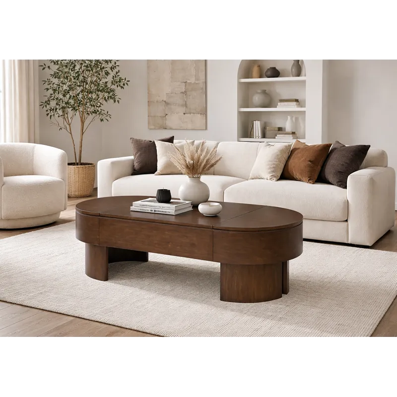 Holloway Toasted Almond Oval Lift Top Cocktail Table