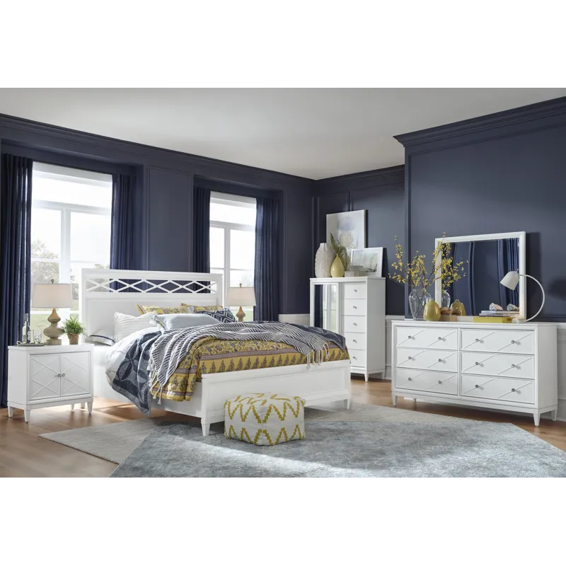 Springhouse Whisper White Queen Upholstered Panel Bed