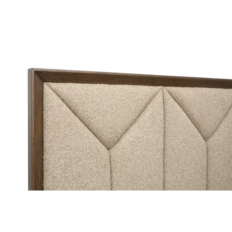 Callisto Bourbon Brown Queen Upholstered Panel Storage Bed