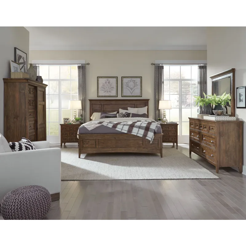 Bay Creek Toasted Nutmeg Drawer Dresser With Landscape Mirror