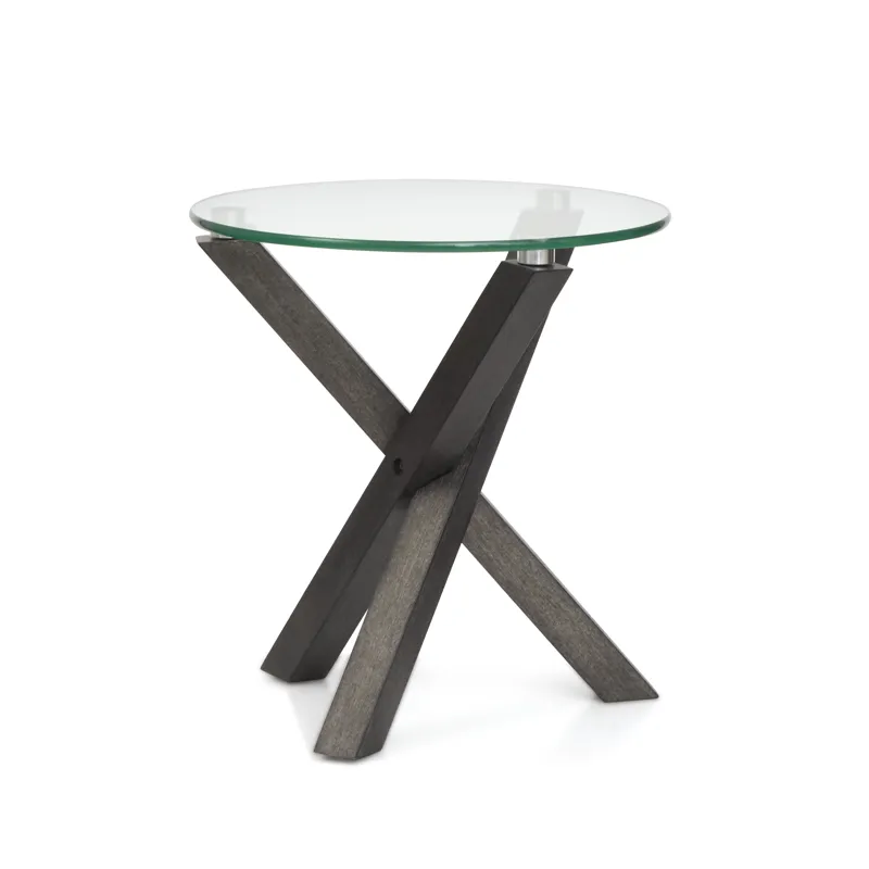 Jax Carbon Shadow And Chrome Round End Table