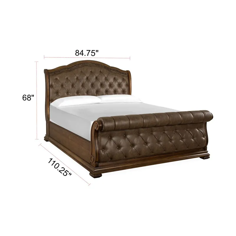 Durango Willadeene Brown California King Upholstered Sleigh Bed