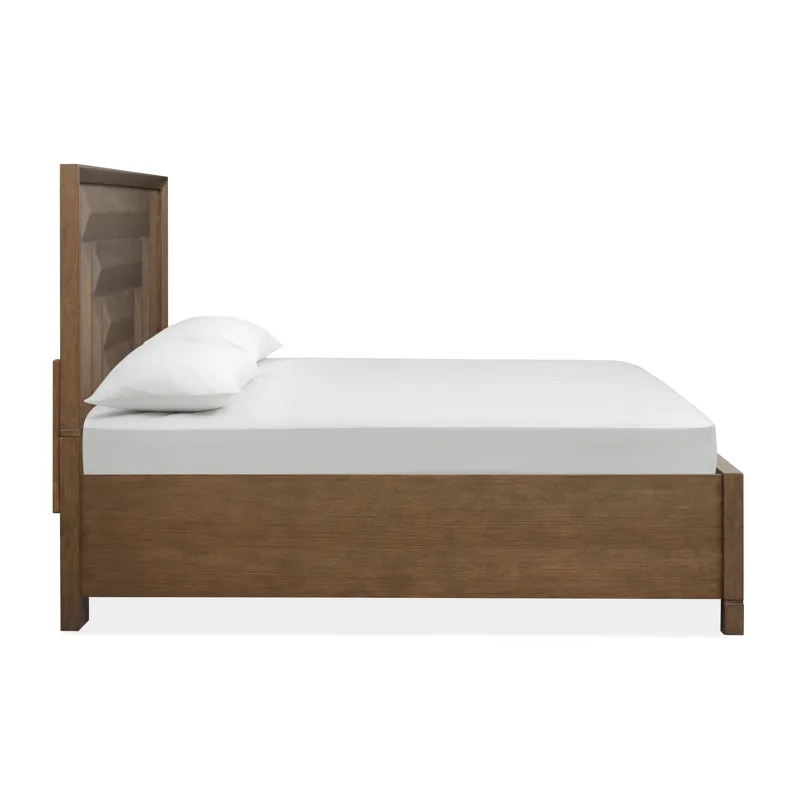 Callisto Bourbon Brown Queen Panel Storage Bed