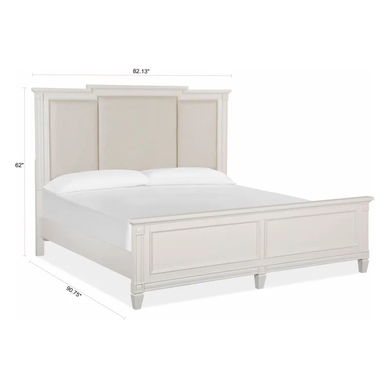 Willowbrook Egg Shell White California King Panel Upholstered Bed