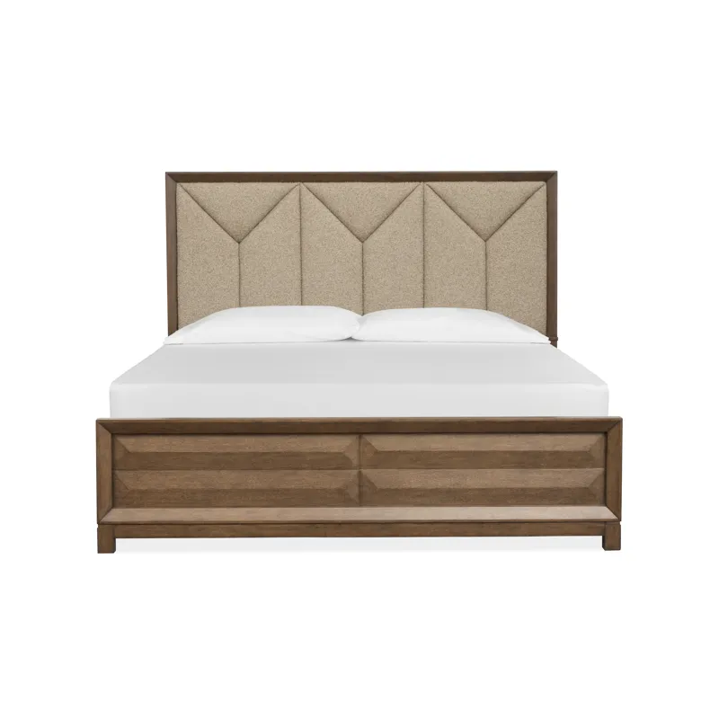 Callisto Bourbon Brown Queen Upholstered Panel Bed