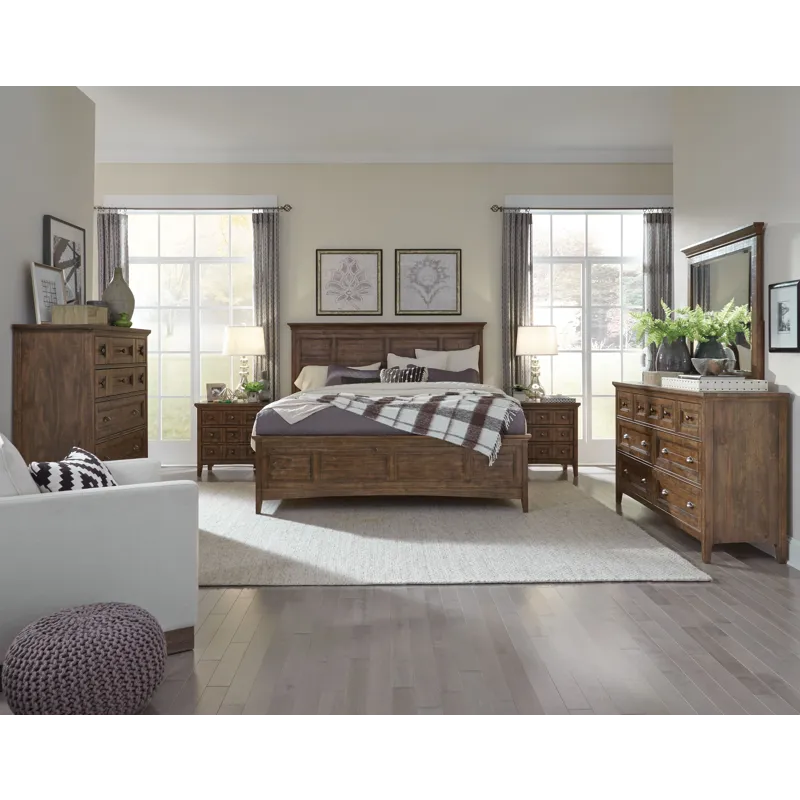 Bay Creek Toasted Nutmeg Drawer Dresser With Landscape Mirror